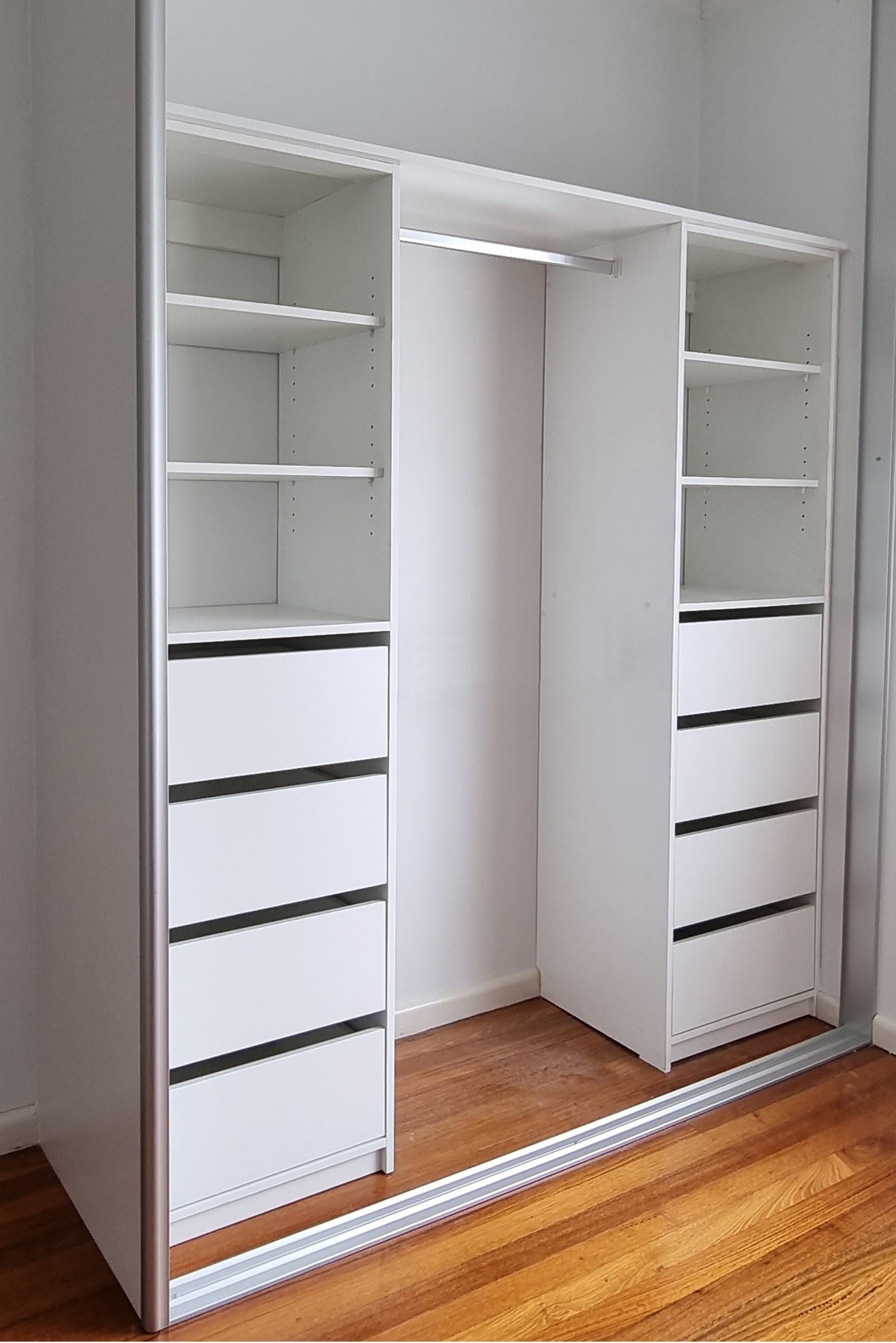 White Melamine Cabinetry Design C - DIY Kit - Double Drawer Tower