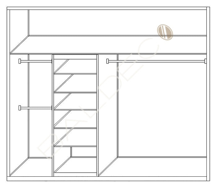 White Melamine Cabinetry Design D - DIY Kit - Shelf Tower