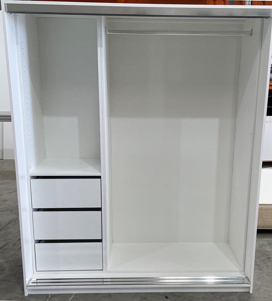 White Melamine Free Standing Wardrobe